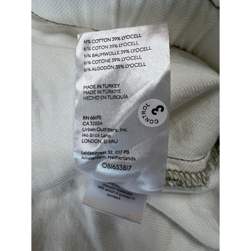 Free People We The Free Urban Moto Jacket White Denim Cropped Zip Up Medium - Picture 8 of 8